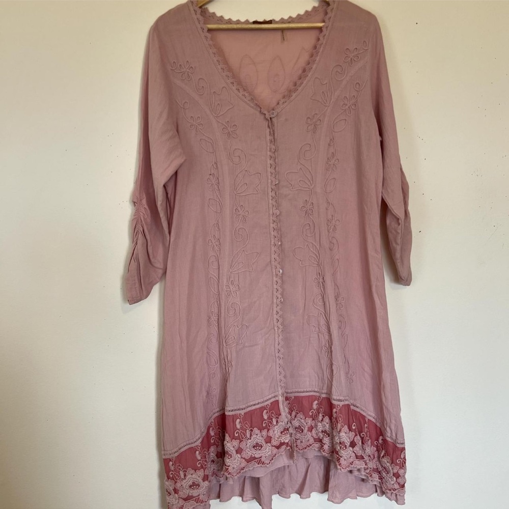 Boho Rose Embroidered Dress